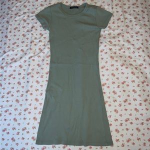 Brandy Melville Sage Green Ribbed Janelle Dress